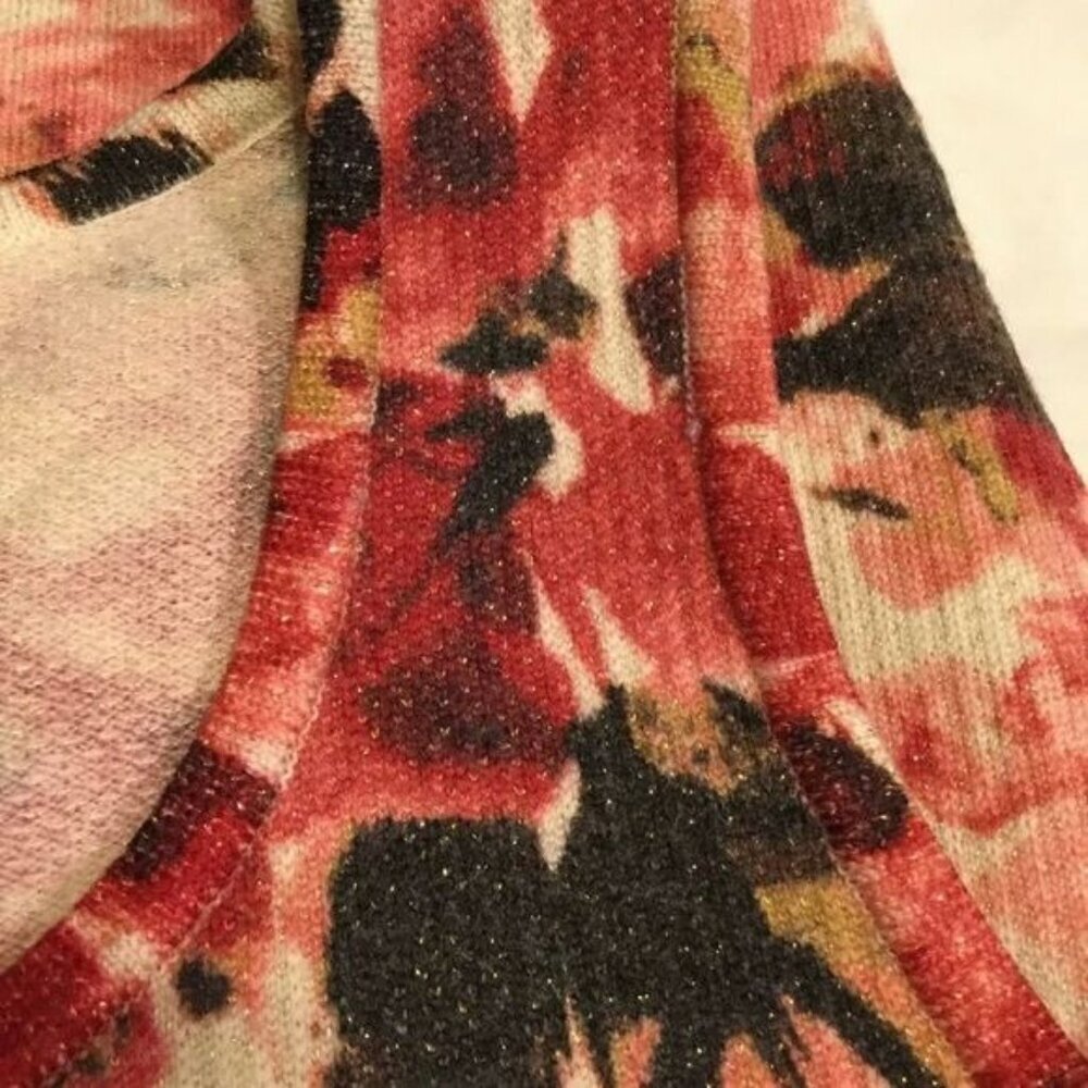 St John NWT $495 Sleeveless Sweater Tank Wool Blend Top Size M Multicolor Floral - Picture 6 of 9